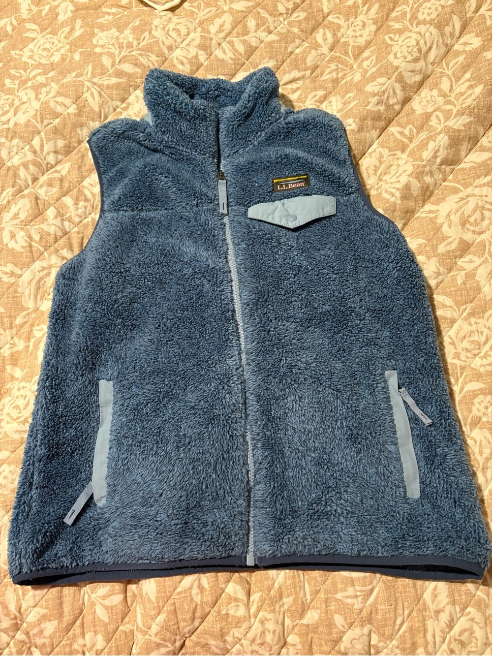L.L. Bean Slate Blue Sherpa Fleece Vest